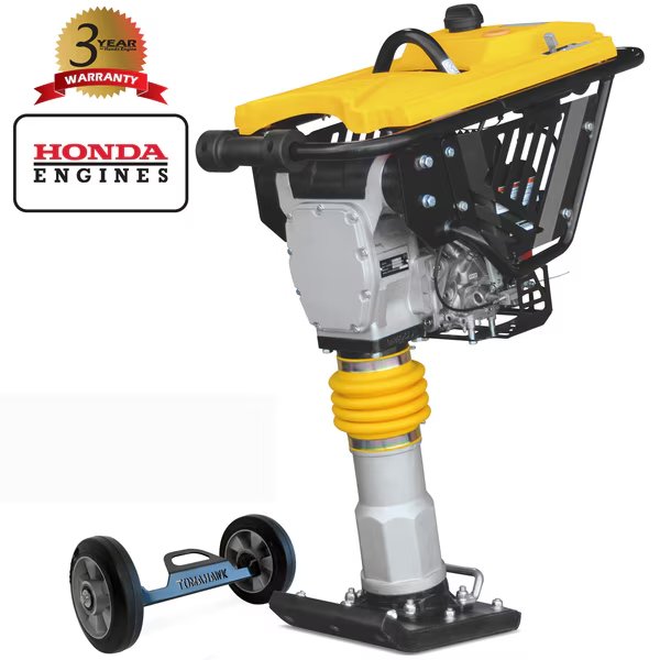 3 HP Honda Tamping Rammer w Wheels, Tomahawk Power, Mfr#: JX60H + JX60H-WHEELS